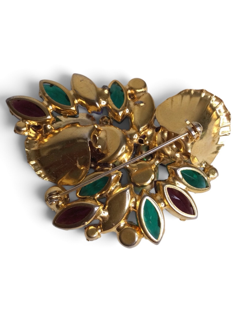 Vintage Juliana D&E Multicolor Rhinestone Floral Spray Brooch - Picture 11 of 12